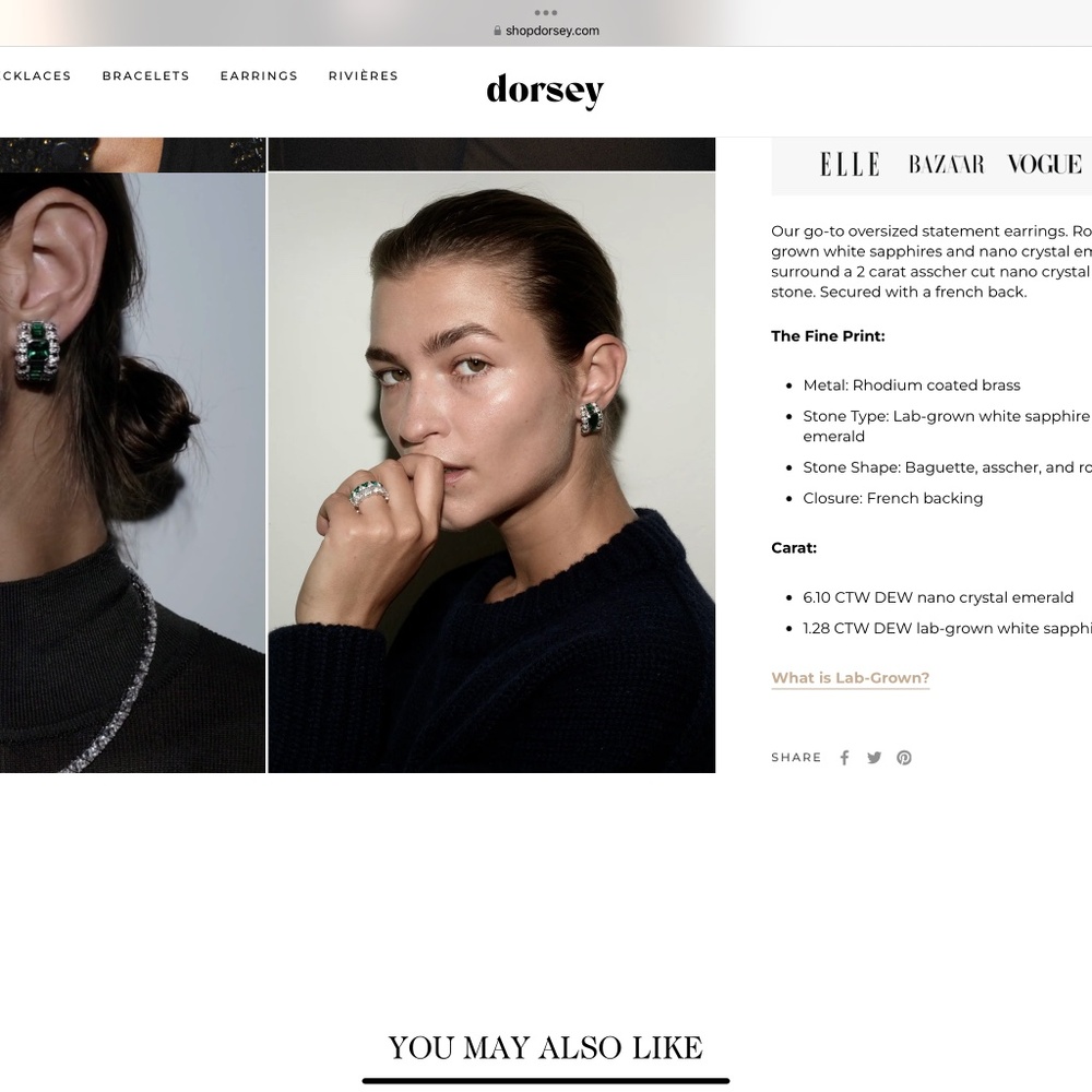 Dorsey lab emerald earrings